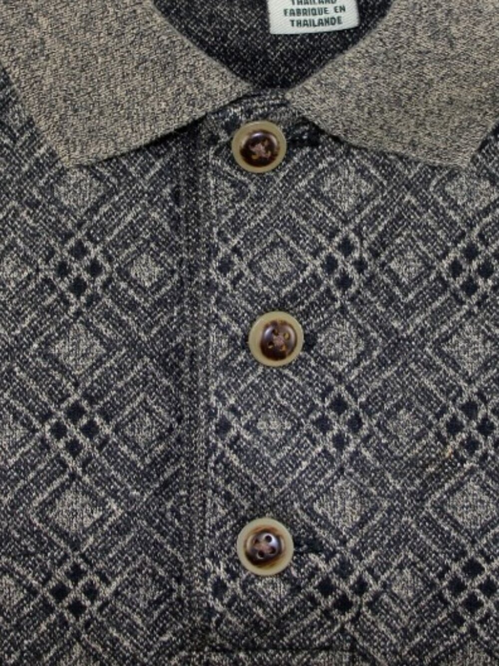 CUTTER & BUCK Dark Gray & Black with Tan Knit Pullover 100% Cotton Size M - Picture 3 of 5